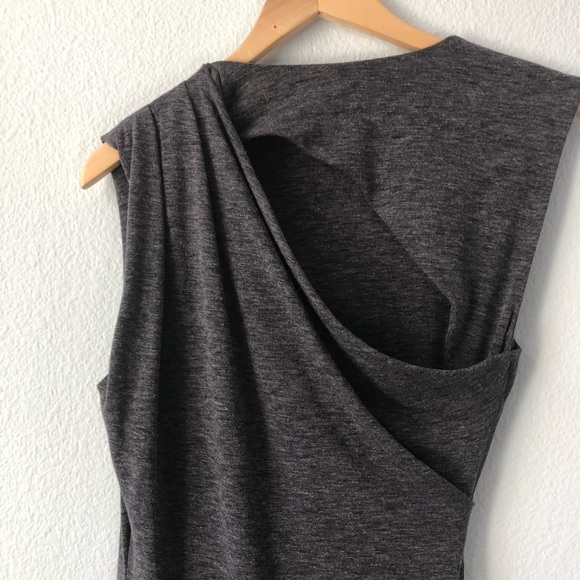 T by Alexander Wang heather blue wrap fitted dress - Picture 5 of 5